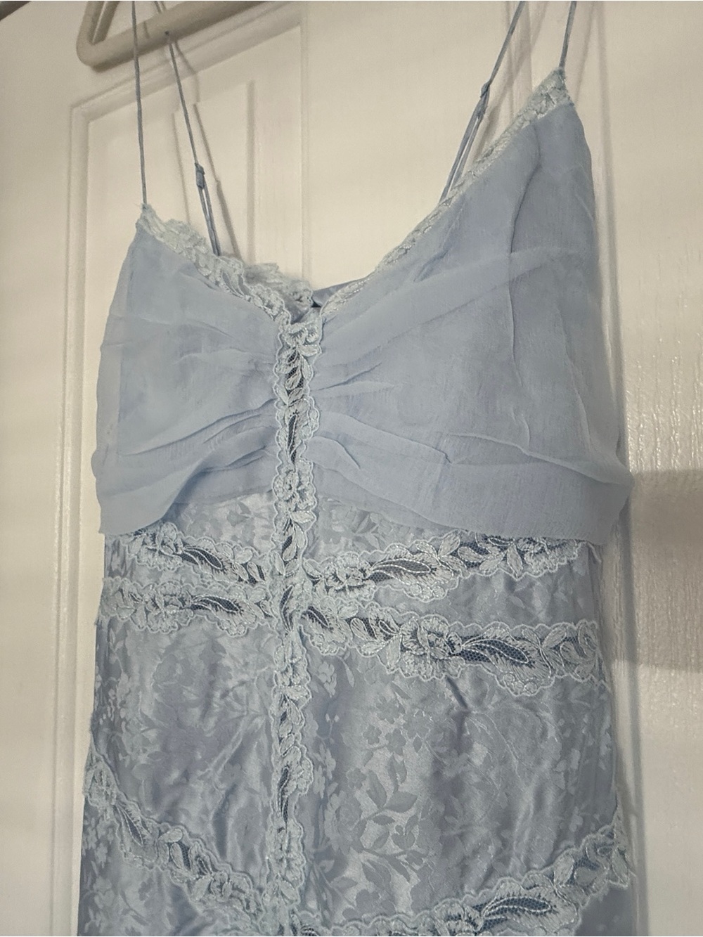 For Love & Lemons Pale Blue Rita Lace Backless Gown - Picture 5 of 10